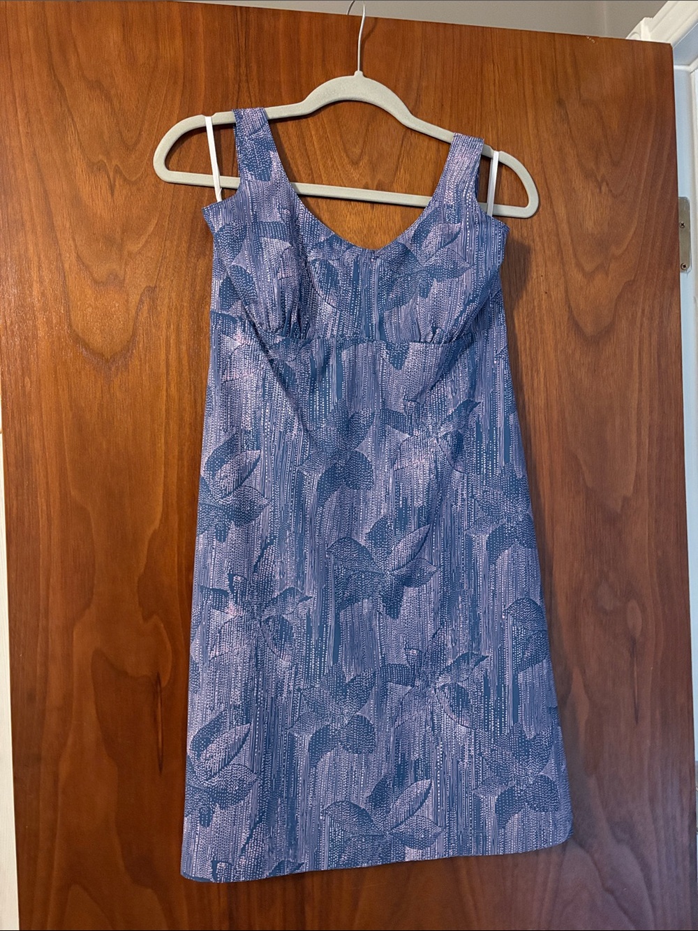 Columbia Blue Floral Halter Mini Dress